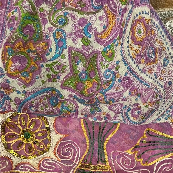 Made in Nepal 100% Cotton Colorful Paisley Short Kurta Tunic Size L/XL - Picture 7 of 11